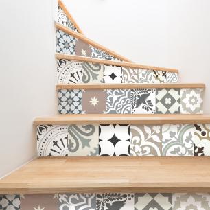 Wall decal stair cement tiles hediana x 2