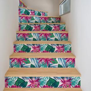 Stickers escalier tropical Heredia x 2