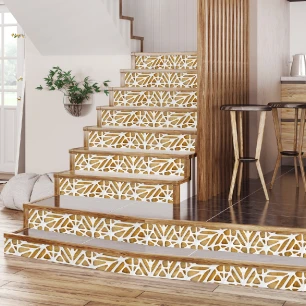 Wall decal scandinavian stairs white design wood