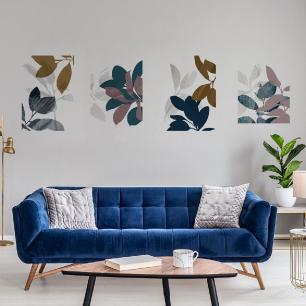 Wall decals artistic cherry leaves