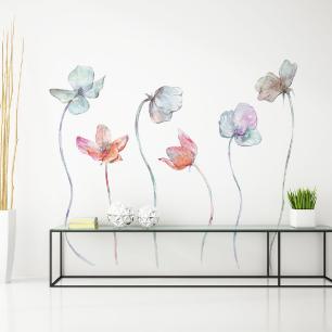 Wall decal spring watercolor flowers