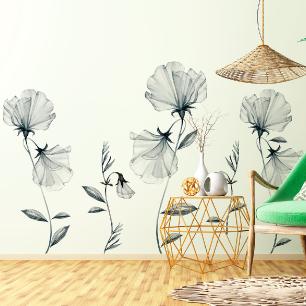Country gray flowers stickers