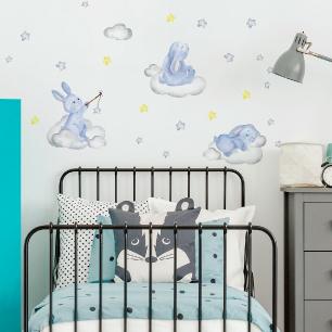 Rabbits in search of the stars wall decal