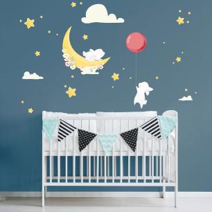 Wall decals rabbits friends of the stars and the moon