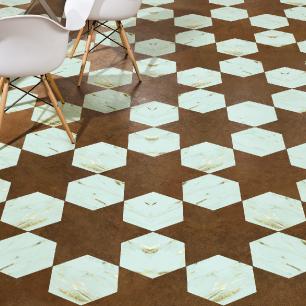 Vloer hexagon marmeren stickers marseille antislip