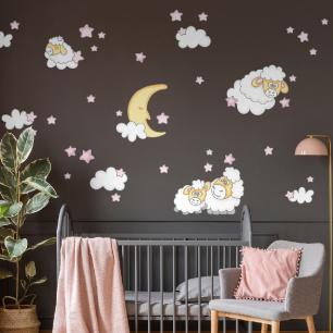 Sheep friends of the night wall decal
