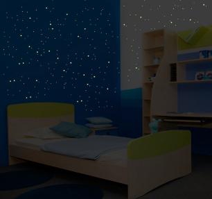 Stickers Milky Way glow in the dark- 240 stars and planets (0.5-1cm)