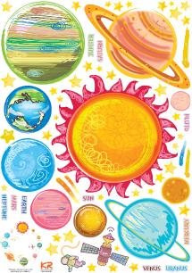 Solar System planets wall decals