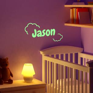 Wall decals Glow in the dark Names Small clouds