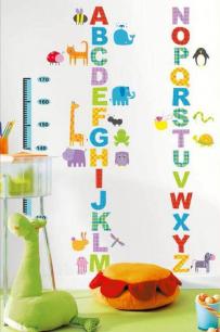 Stickers Toise pour Enfants avec Alphabet et Animaux