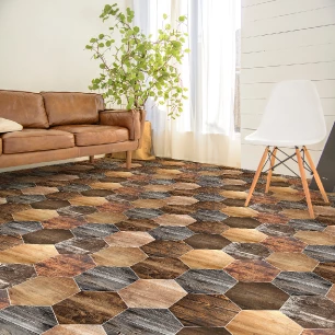 Wall decal floor tiles non-slip vintage parquet