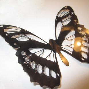 Pack de 18 papillons 3D adhésifs translucides noir et blanc