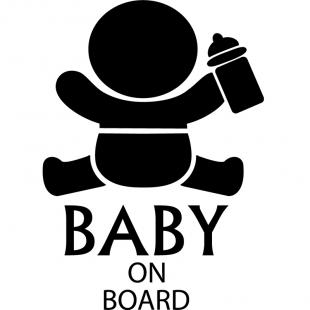 Sticker Bébé à bord. Symbole d'un bébé dans un siège d'