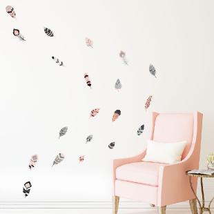 Vinilo plumas - decoración plumas de la pared - Ambiance sticker