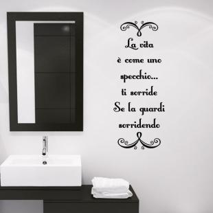 Adesivo citazione Bagno La vita è come uno specchio  – AdesiviADESIVO  CITAZIONE Italiano - Ambiance-sticker