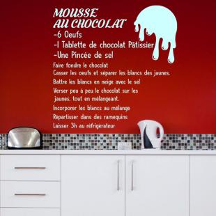 Stickers recette de cuisine Mousse au Chocolat pour déco cuisine –  CUISINE AU TOP