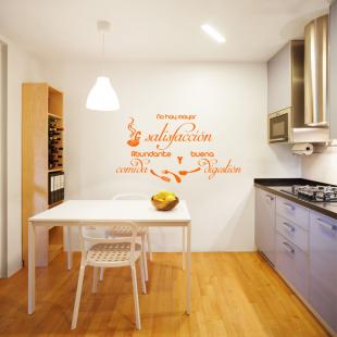 Vinilo decorativo citación cocina Satifaccion, Abundante y buena  – Vinilos  VINILO CITA Español - Ambiance-sticker