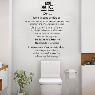 Sticker citation toilettes règles des wc – Stickers STICKERS