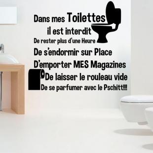 Sticker citation wc Dans mes toilettes – Stickers STICKERS CITATIONS  Français - Ambiance-sticker