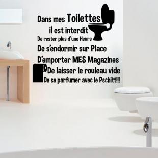 Wall decal quote wc Dans mes toilettes