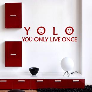 Wall sticker Yolo You only once – Wall decals QUOTE WALL STICKERS English - Ambiance-sticker