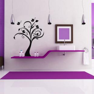 Drôle Nouveauté Papillon & Fleur Toilette Autocollant sur le mur Décoration d'intérieur 