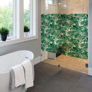 Vinilo opaco y privacidad para ventana 100 x 40 cm hojas de palma -  adhesivo de pared - revestimiento sticker mural decorativo