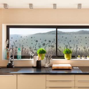 Vinilo opaco y privacidad para ventana 200 x 40 cm campo de flores y  mariposas – Vinilos Negocios Vinilos Escaparates - Ambiance-sticker