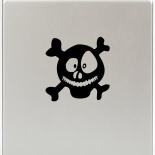 Sticker ordinateur tête de mort souriant - Stickers STICKERS MINI Apple et  Mac - ambiance-sticker