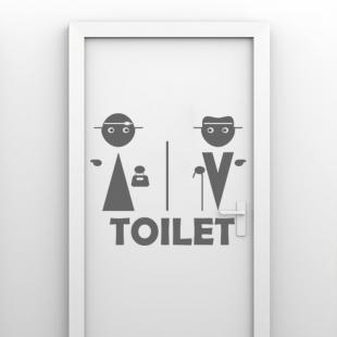 Sticker Wc Man Woman Toilet 00 Sticker Pictogram Shield Film türbeschriftung