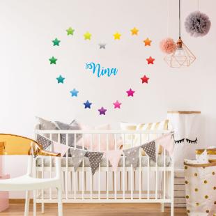 Stickers mural arc-en-ciel personnalisé • Déco chambre enfant