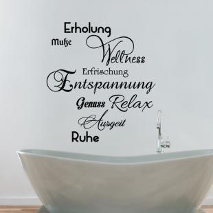 Sticker salle de bain citation Erholung,Entspannung, Relax  – Stickers  STICKERS CITATIONS Allemand - Ambiance-sticker