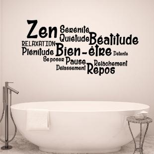 Sticker déco thème zen bien-être - Stickers muraux pour salle de bain