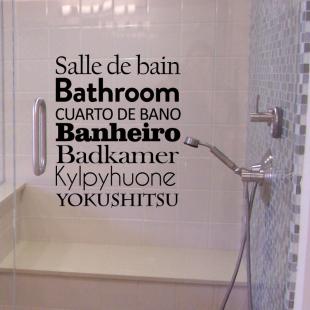 Stickers salle de bain Toilet langues