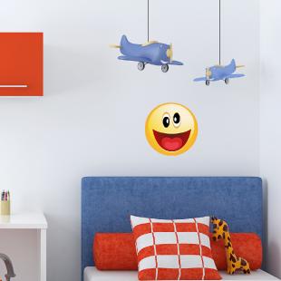 Stickers muraux pour les enfants - Sticker Smiley Fou heureux