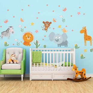 Stickers adhésifs Prise et Interrupteur, Sticker Autocollant Peluche Lion  - Décoration Murale Chambre Enfants