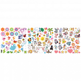 120 mini stickers animaux – STICKERS MINI - Stickers Fleurs - Ambiance- sticker