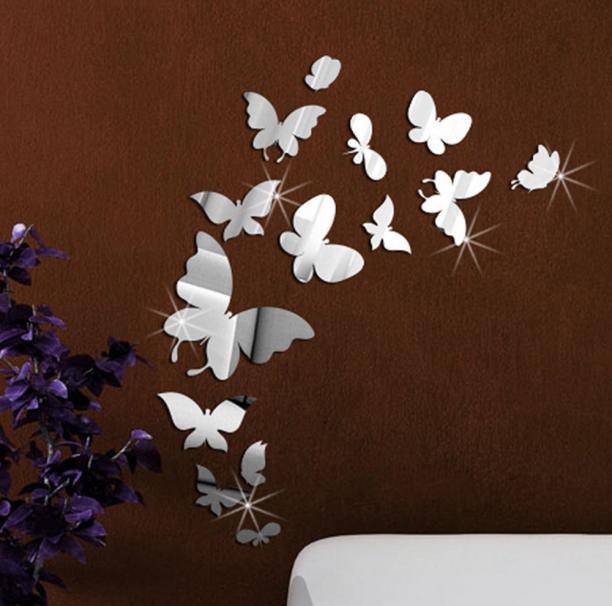 Muursticker avec papillon, fleur de lune, fée, stickers muraux, fleurs  roses