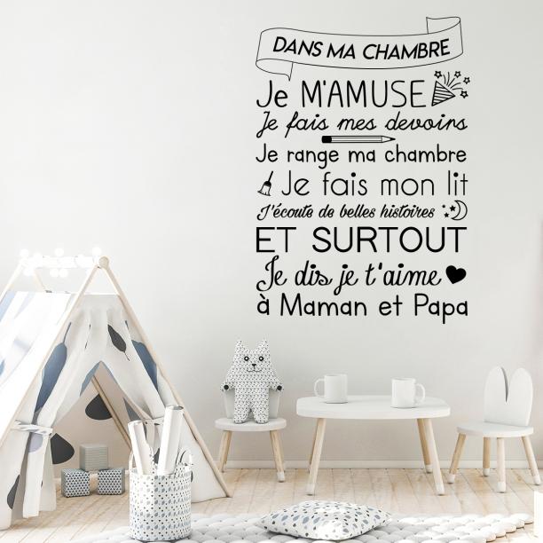 Sticker citation Chambre interdite aux parents – Stickers STICKERS  CITATIONS Français - Ambiance-sticker