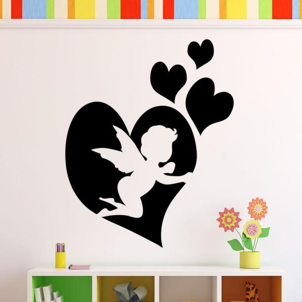 Stickers coeur – stickers muraux enfant, fille & coeurs - ambiance