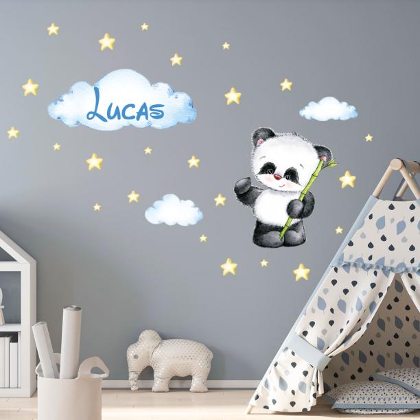Stickers prenoms panda & stickers chambre enfant – ambiance-sticker