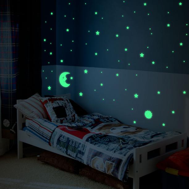 Stickers phosphorescent: lune - stickers muraux deco - ambiance