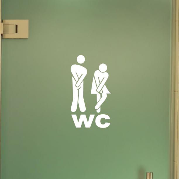 Poster pour porte ou sticker pour porte « Chat sur les toilettes » de Ditz