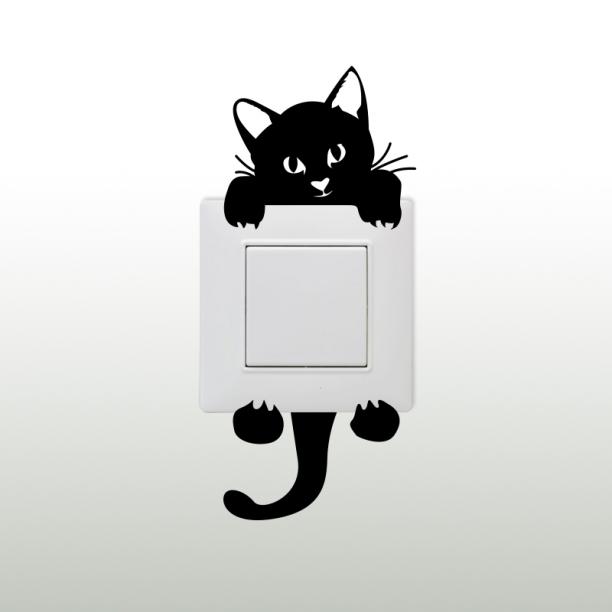 Autocollant sticker macbook laptop voiture moto chat deco enfant noir animaux 