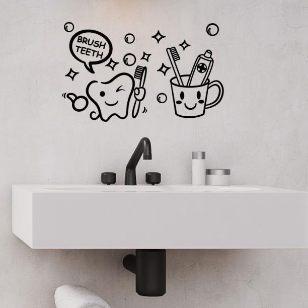 Sticker mural texte salle de bain - TenStickers