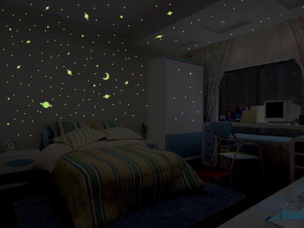 70 petits stickers autocollants phosphorescent lumineux la nuit chambre  enfant
