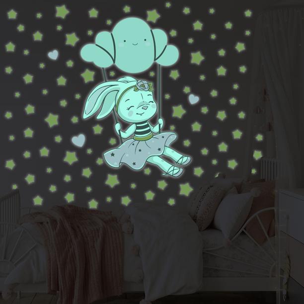 Acheter 50 pièces/ensemble coloré lumineux maison lueur dans les étoiles  sombres Stickers muraux décalcomanie pour enfants bébé chambres autocollant  Fluorescent