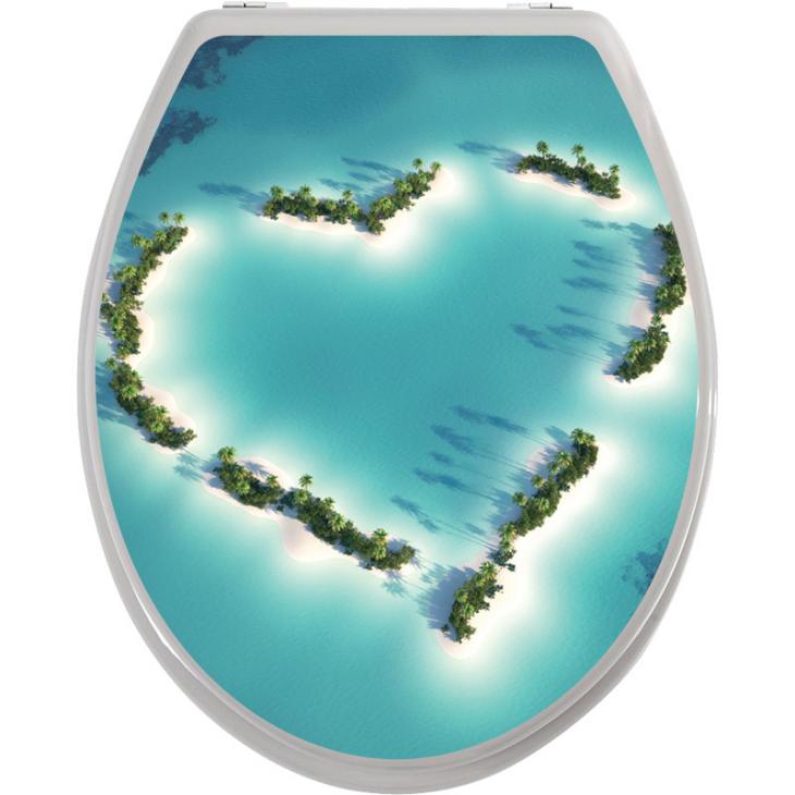 Stickers muraux pour WC - Sticker abattant wc cœur des îles - ambiance-sticker.com