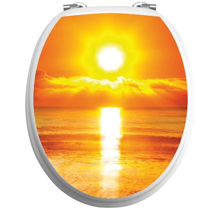 Stickers muraux pour WC - Sticker abattant wc le coucher du soleil - ambiance-sticker.com