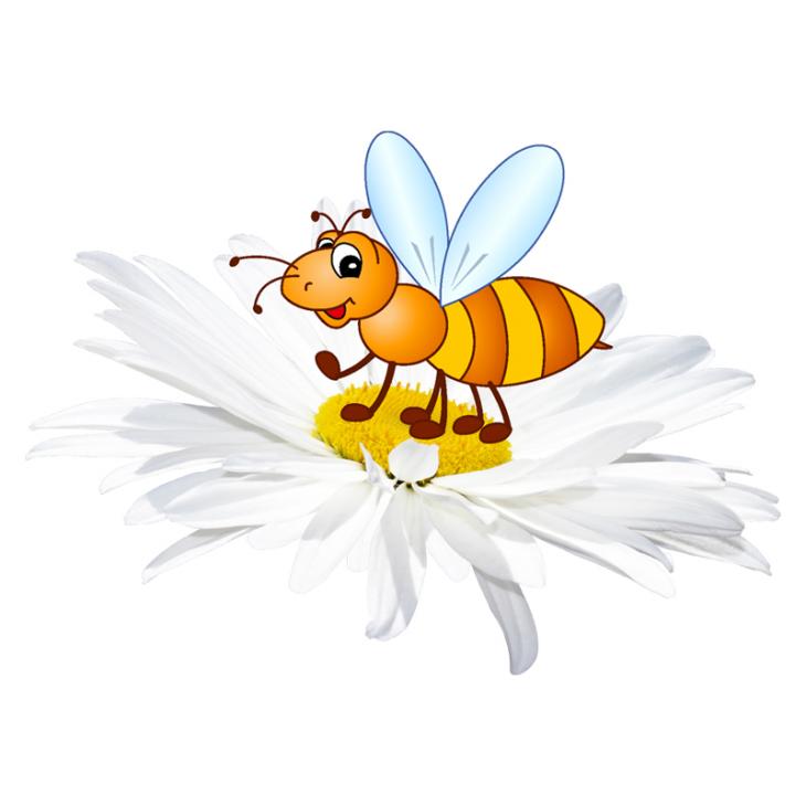 Sticker abeille sur fleur - Stickers muraux enfants - ambiance-sticker.com